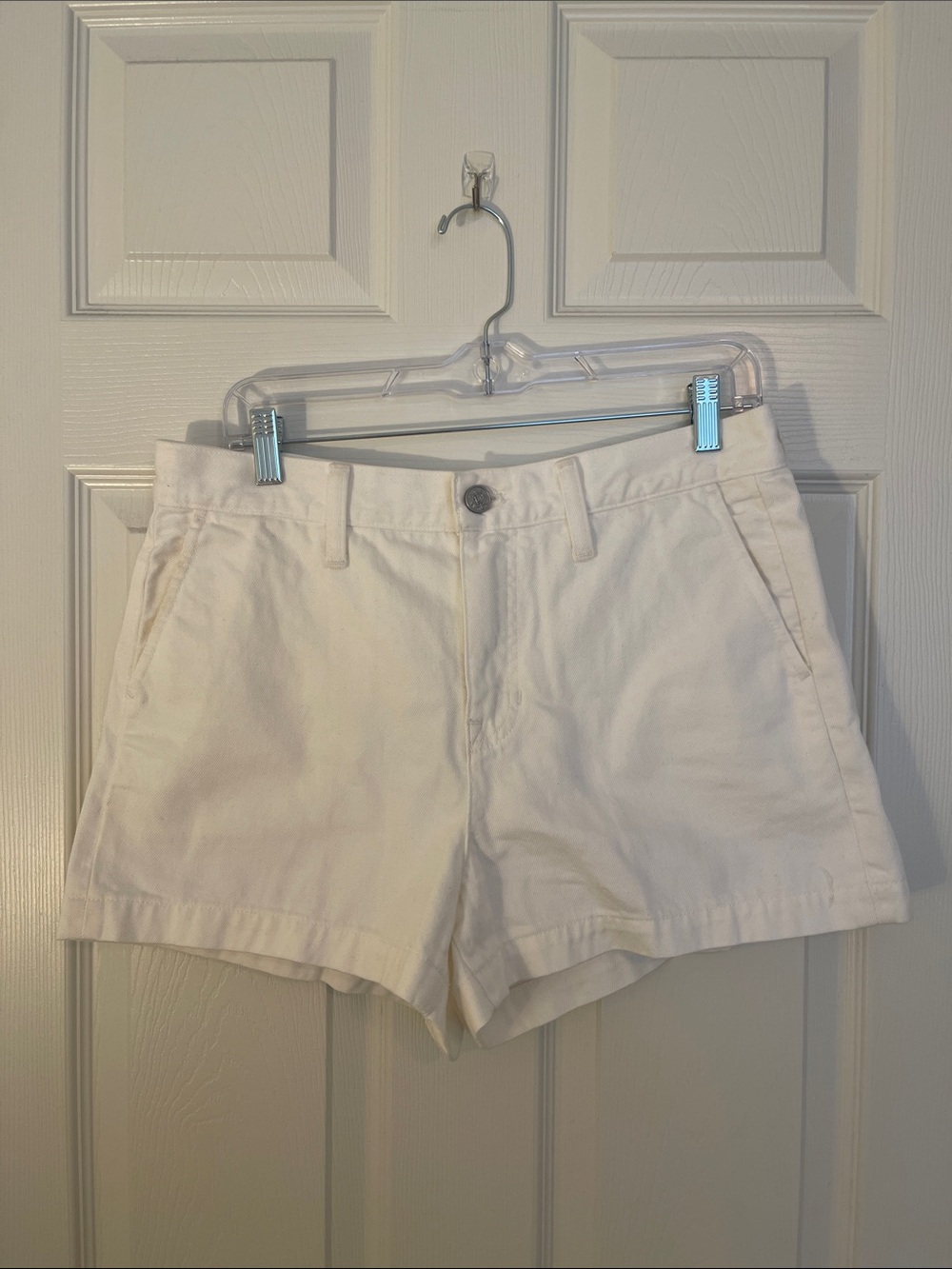 J. Crew White Denim Shorts — Classic Tailored Cut